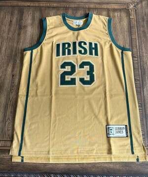 Headgear Classics LeBron James Fighting Irish Gold High School Basketball Jersey